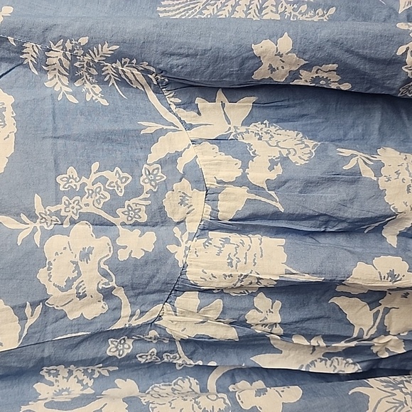 House Of Lacuna Womens Blue Floral Tuscany Boho Romantic Feminine Top Sz M/L - Picture 12 of 13